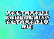 电子商务主修课程(电子商务主要学什么专业课程)